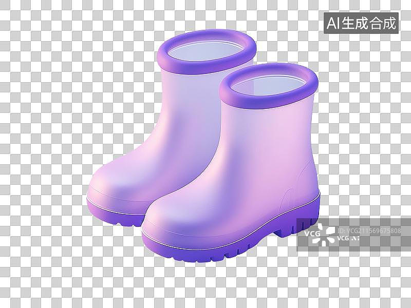 【AI数字艺术】3D渲染，一双水鞋，雨鞋，夏天免抠元素图片素材