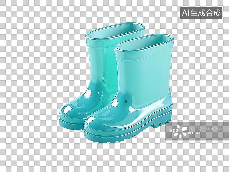 【AI数字艺术】3D渲染，一双水鞋，雨鞋，夏天免抠元素图片素材