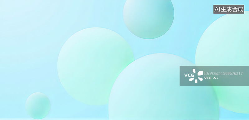 【AI数字艺术】漂浮的绿色球体图片素材