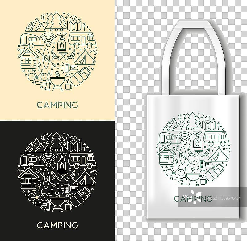 圆形细线图标集，主题为图片素材