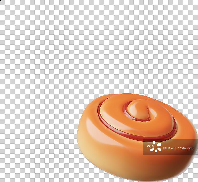 3D 圆形面包包子与果酱，塑料风格图片素材