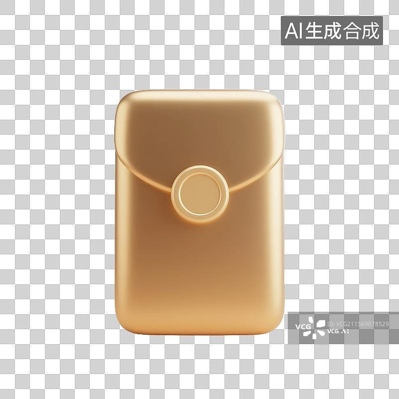 【AI数字艺术】3D渲染卡通红包，红包，购物节促销，优惠券，新年春节，金色，免抠元素图片素材