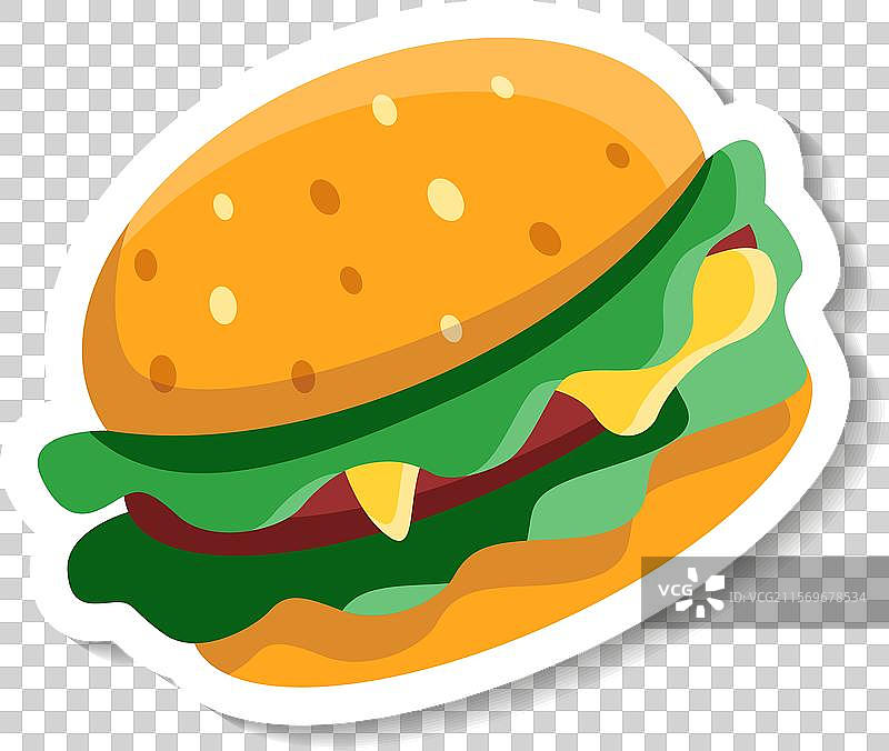 美味的汉堡漂浮在黄色背景上图片素材