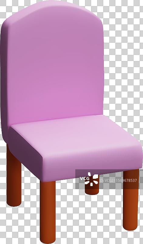 紫色椅子3D图标图片素材