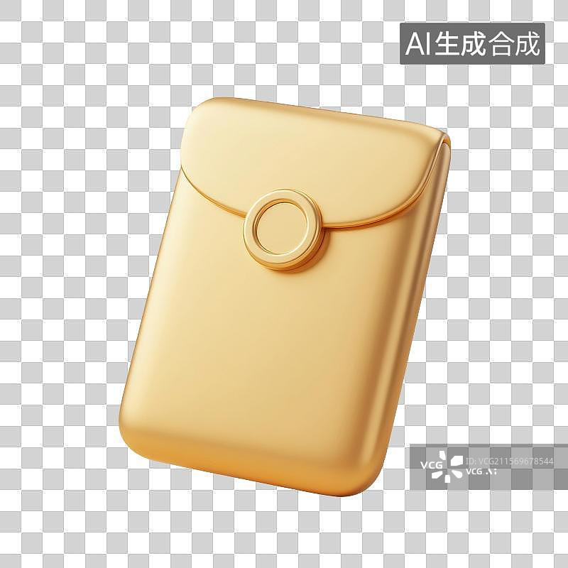 【AI数字艺术】3D渲染卡通红包，红包，购物节促销，优惠券，新年春节，金色，免抠元素图片素材
