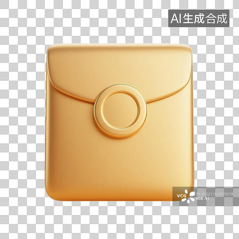 【AI数字艺术】3D渲染卡通红包，红包，购物节促销，优惠券，新年春节，金色，免抠元素图片素材