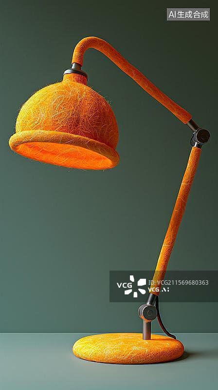 【AI数字艺术】毛茸茸的温馨台灯   毛绒质感卡通台灯图片素材