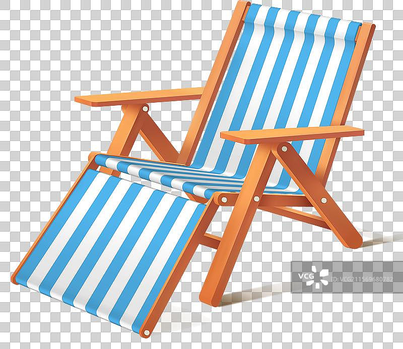 逼真的条纹沙滩椅，适合放松使用图片素材