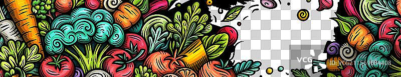 卡通涂鸦蔬菜横幅背景图片素材