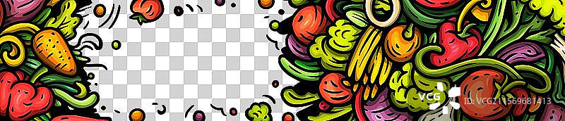 卡通涂鸦蔬菜横幅背景图片素材