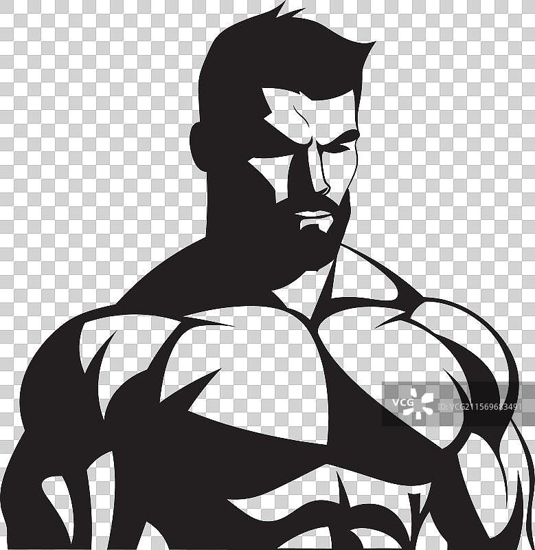 超越言语的力量：一位健美运动员图片素材