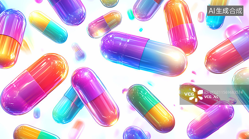 【AI数字艺术】医药制药胶囊图片素材