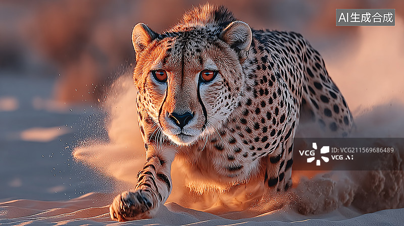 【AI数字艺术】奔跑的猎豹图片素材