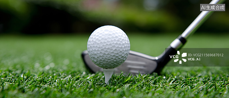 【AI数字艺术】绿茵场上的高尔夫球图片素材