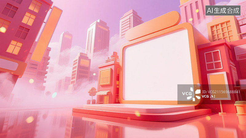 【AI数字艺术】城市促销购物狂欢背景图片素材