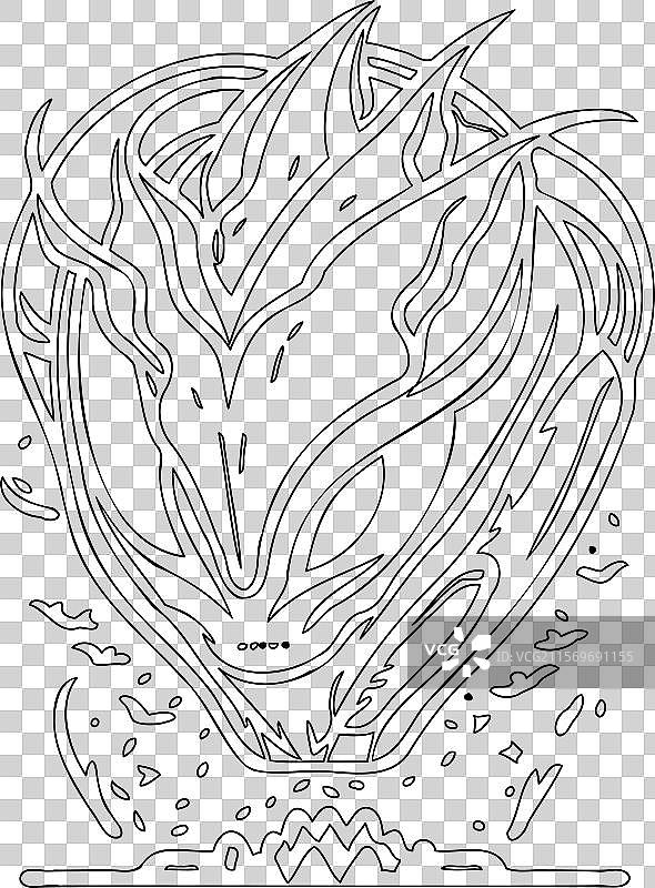 外星人轮廓草图图片素材