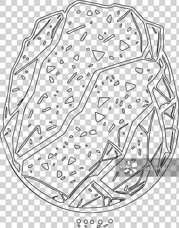 小行星石头轮廓草图图片素材