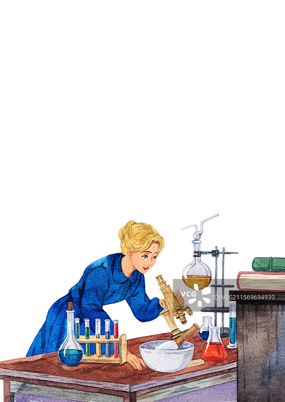 居里夫人插画图片素材