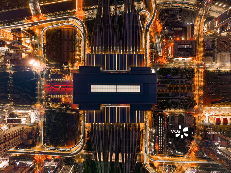 郑州东站俯拍图片素材