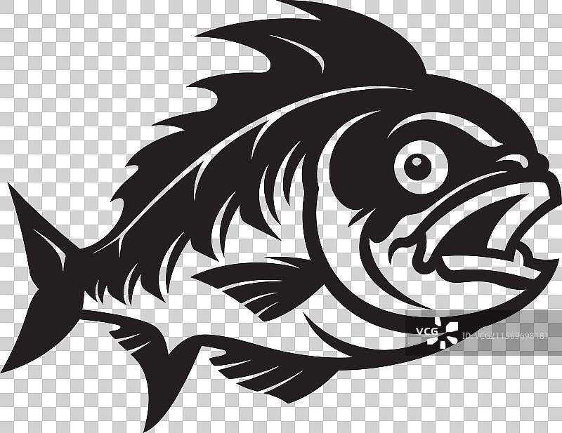 宁静的游泳者与急流梦幻河流鱼标志图片素材