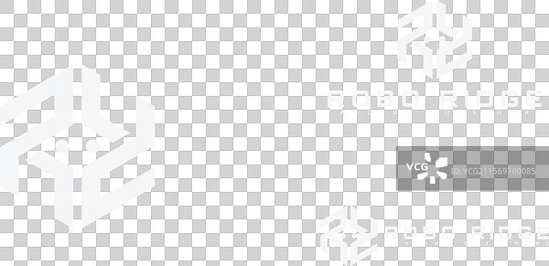 银色抽象六边形字母R或RR图片素材