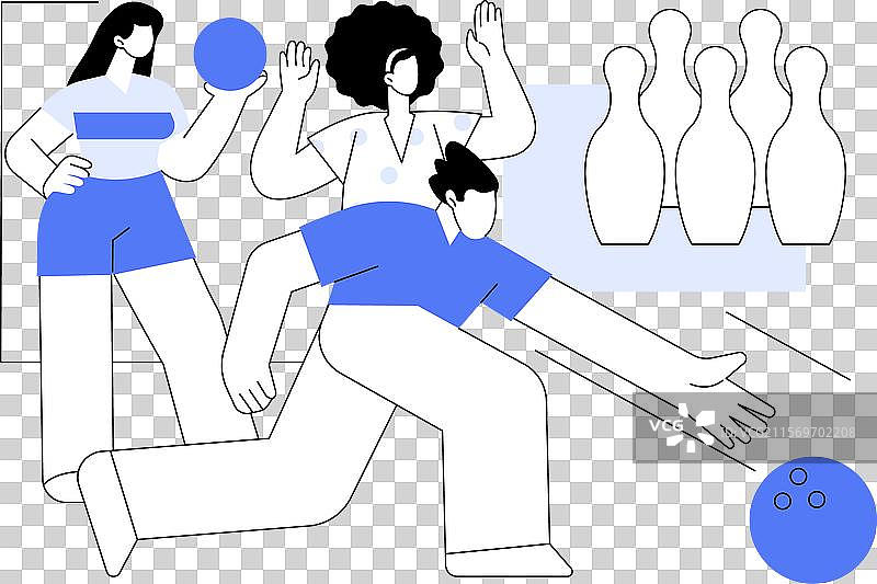 孤立的保龄球俱乐部卡通图像图片素材