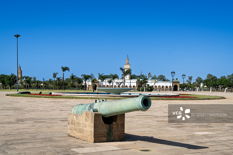 摩洛哥首都拉巴特，拉巴特皇宫，摩洛哥王室的主要官邸，作为历史城区的一部分包含进联合国世界文化遗产图片素材