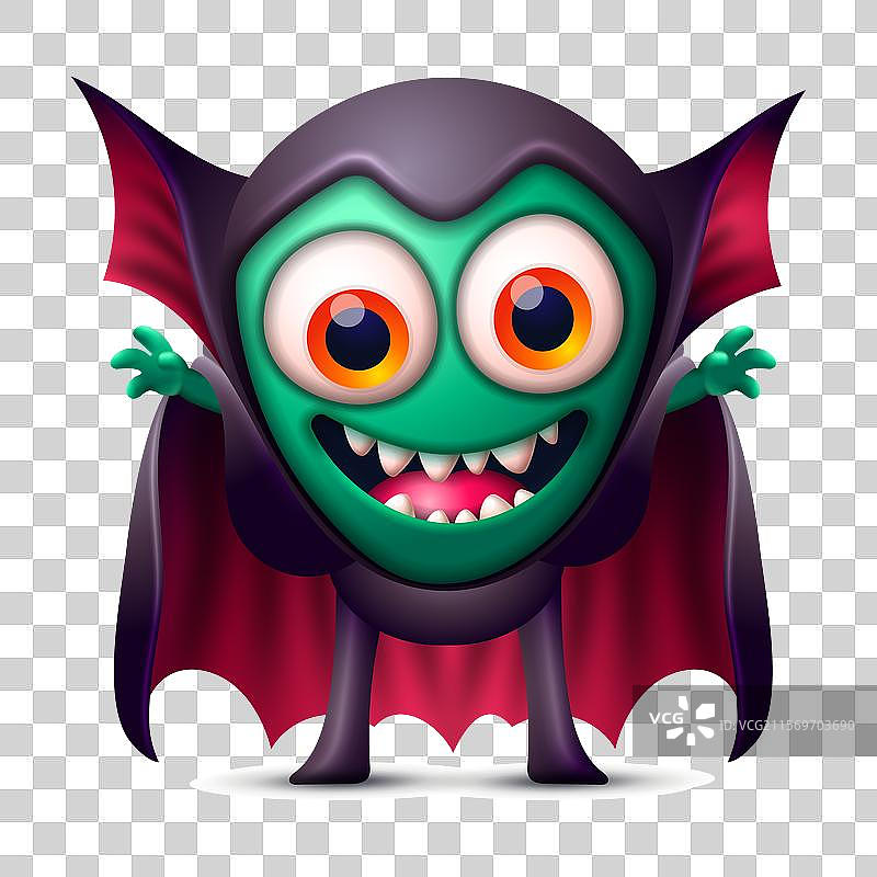 卡通万圣节蝙蝠怪物剪贴画，带有大翅膀图片素材
