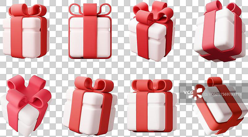 孤立的3D礼品盒套装图片素材