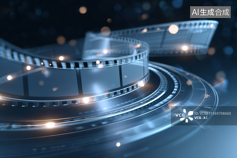 【AI数字艺术】影片放映机，胶片录像带背景图片素材
