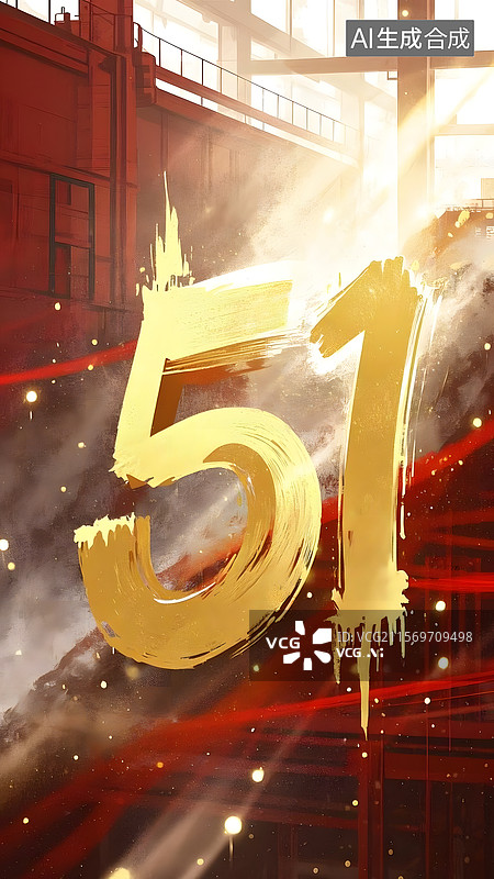 【AI数字艺术】五一劳动节主题海报图片素材