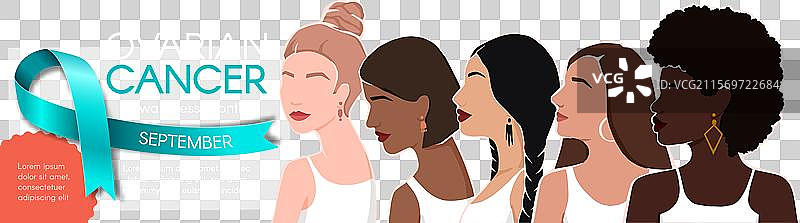 卵巢癌的长横幅图片素材