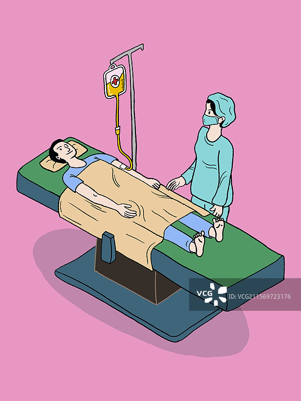 病床前的守护——护士专注查看输液状态的瞬间图片素材