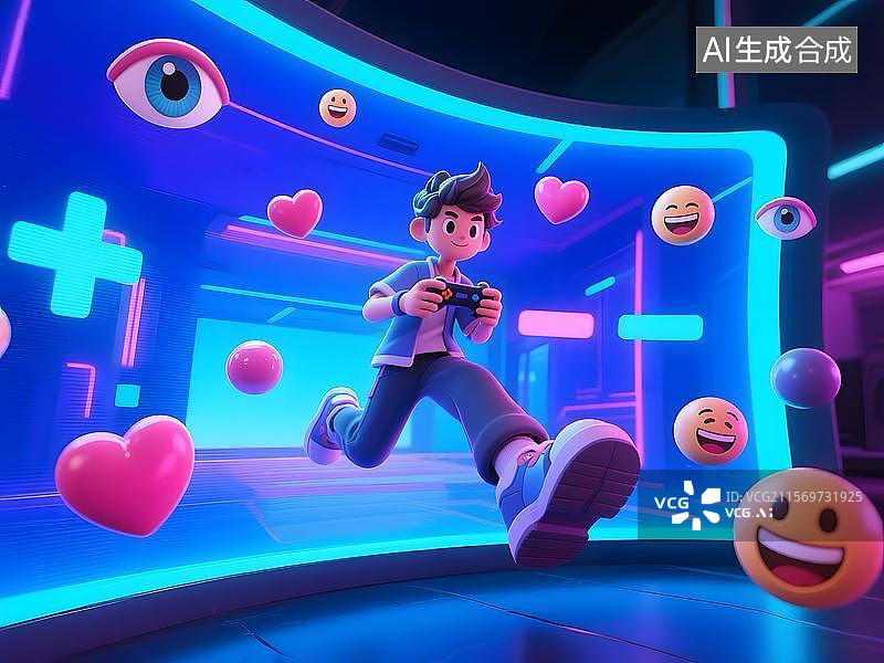 【AI数字艺术】3D风格游戏悬浮场景图片素材