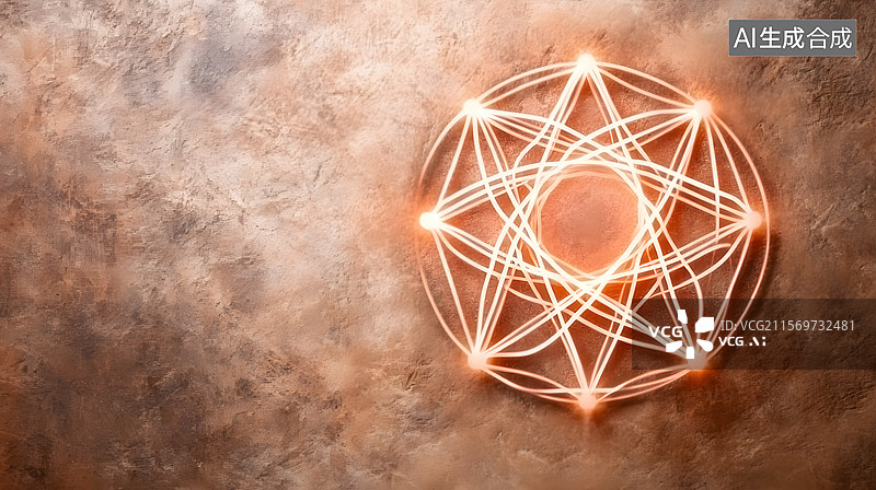 【AI数字艺术】发光的几何图案图片素材