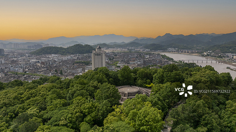 浙江临海江南古长城望天台景区航拍图片素材