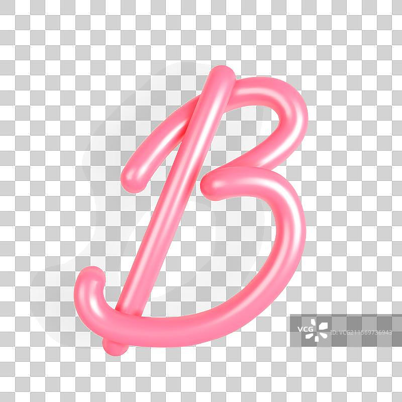 3D粉色大写字母B在光线下图片素材