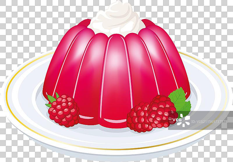 粉红色覆盆子果冻布丁图标图片素材