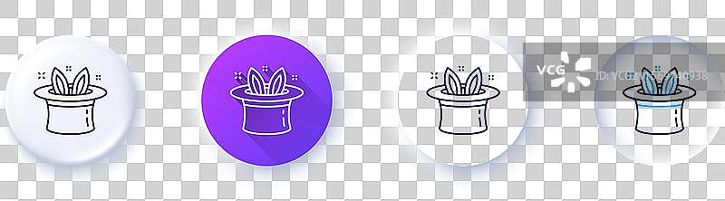 帽子魔术的帽子戏法线条图标图片素材