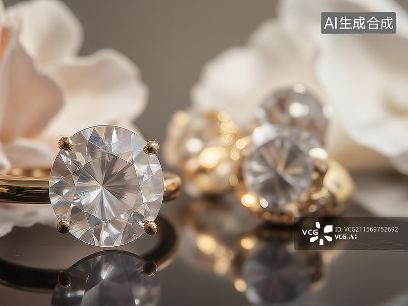 【AI数字艺术】璀璨钻石戒指图片素材