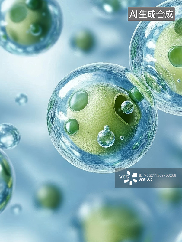 【AI数字艺术】细胞分裂的微观图像图片素材