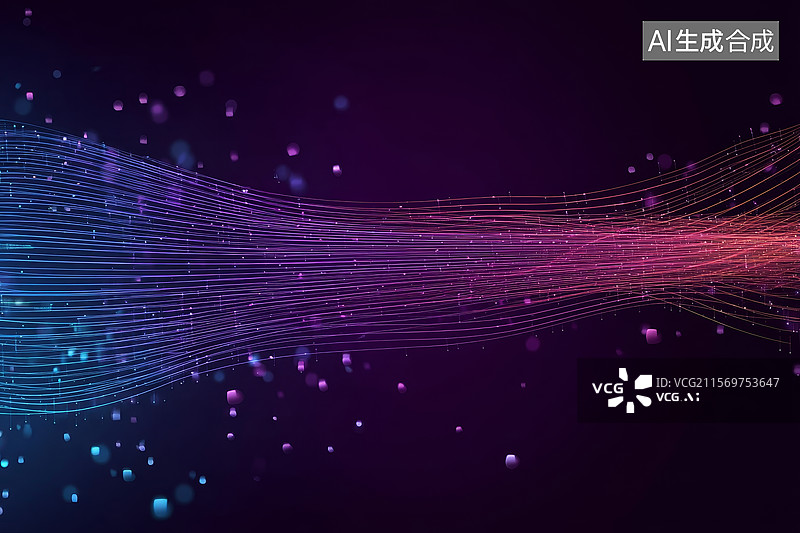 【AI数字艺术】流线光效背景图片素材