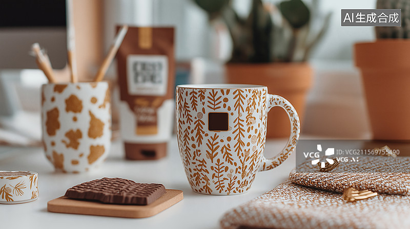 【AI数字艺术】温暖舒适的下午茶时光图片素材