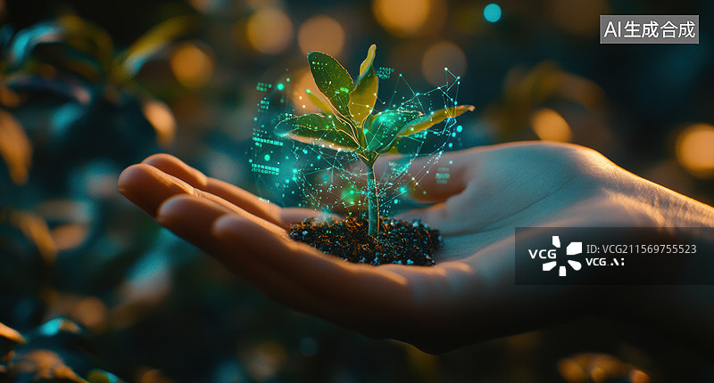 【AI数字艺术】守护绿色希望图片素材