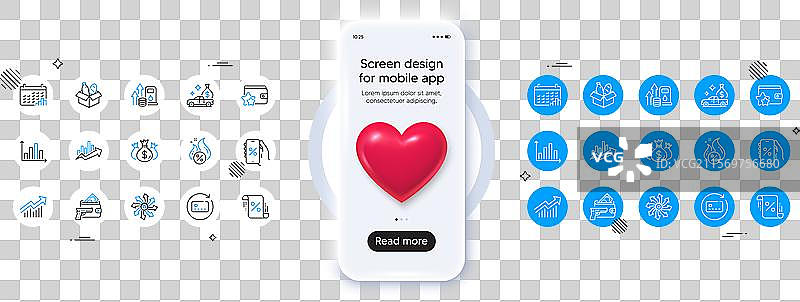 热贷款现金流动及图表线图图片素材