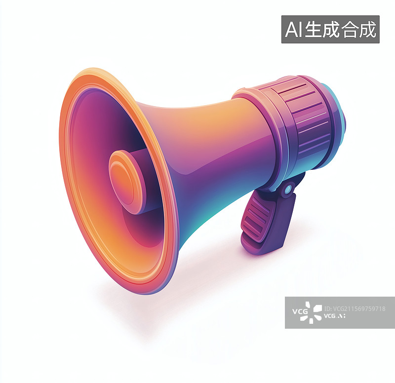 【AI数字艺术】多彩卡通扩音器图片素材