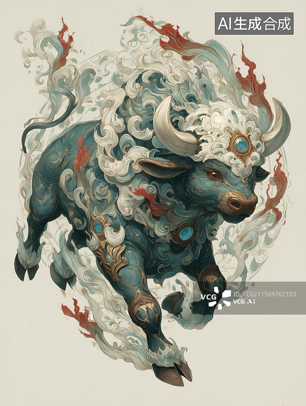 【AI数字艺术】游戏原画十二生肖牛图片素材