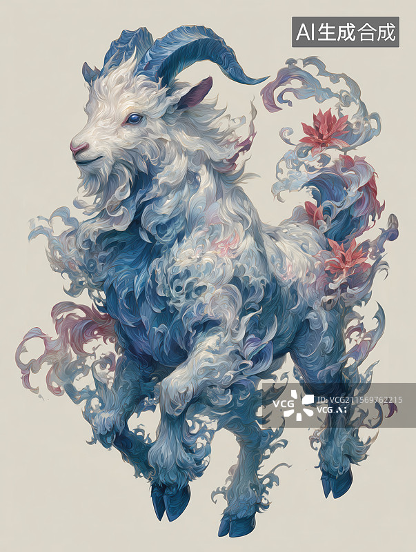 【AI数字艺术】游戏原画十二生肖羊图片素材