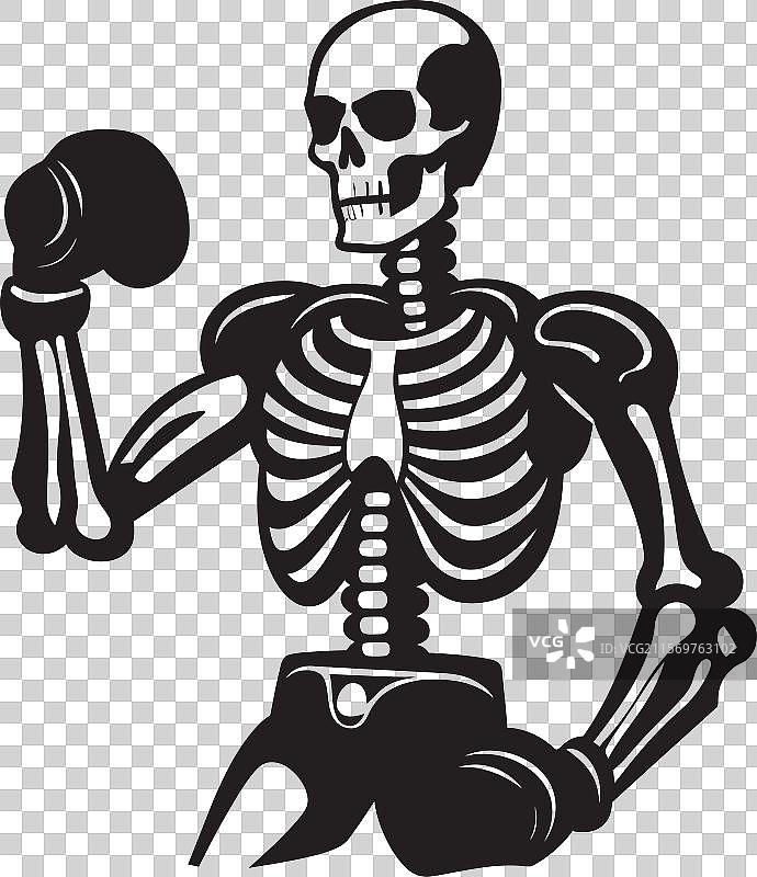 骨伤骷髅拳击手黑色标志死亡主题图片素材