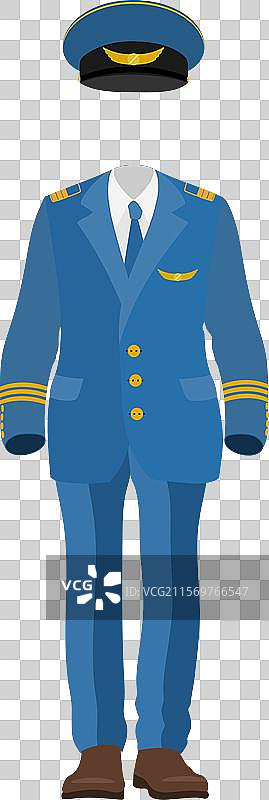 飞行员制服工作服平面风格图片素材